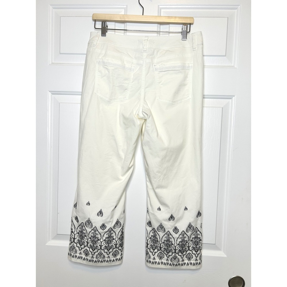 White House Black Market Capri Pants 6 Embroidered Hem - Picture 4 of 6
